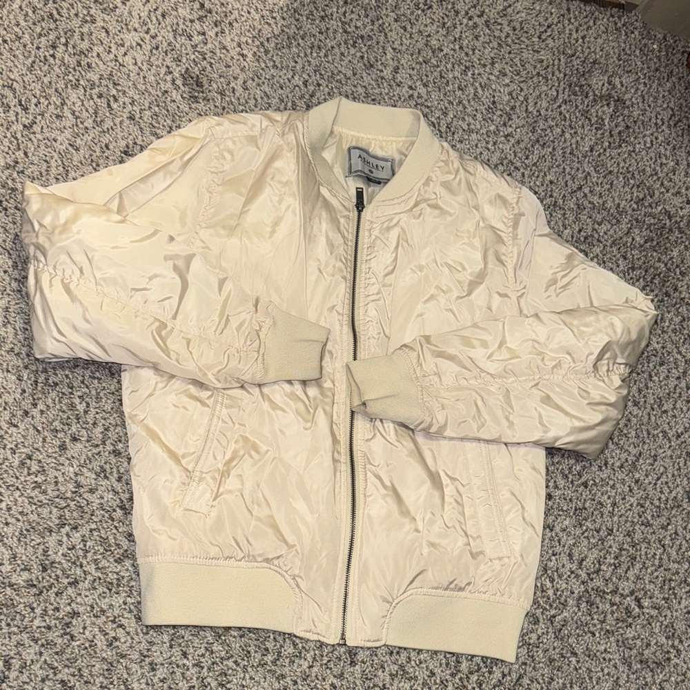 Cream Bomber Jacket